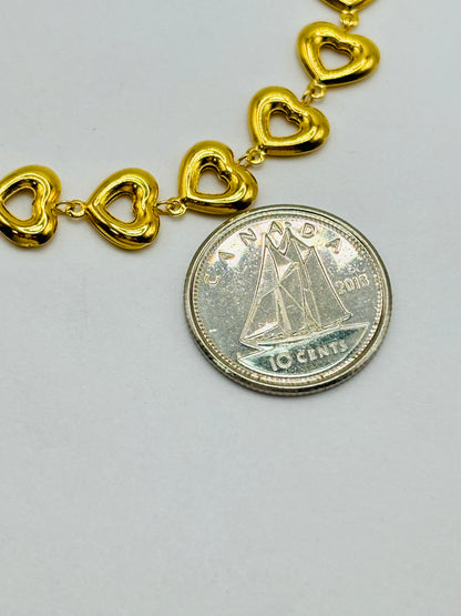 18K Gold Heart Bracelet