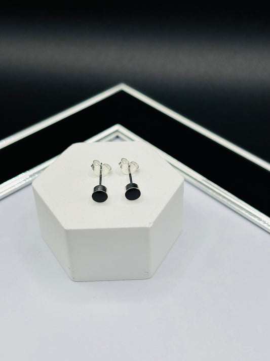 S925 Silver Black Earrings