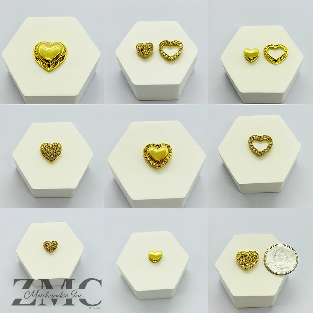 K18 Japan Gold Many Ways Heart Pendant Natural Diamond with 18K Gold Chain