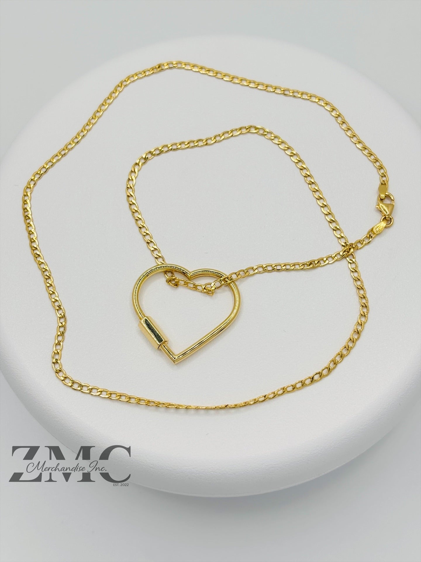 18K Gold Big Heart Necklace