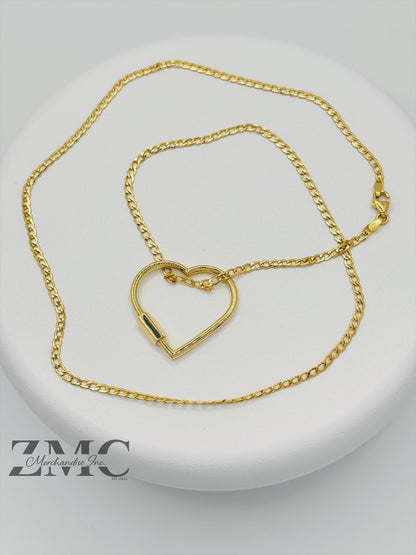 18K Gold Big Heart Necklace