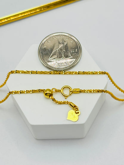18K Gold Adjustable Necklace with Heart