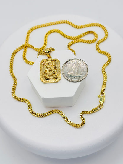 18K Gold Foxtail Dragon Necklace