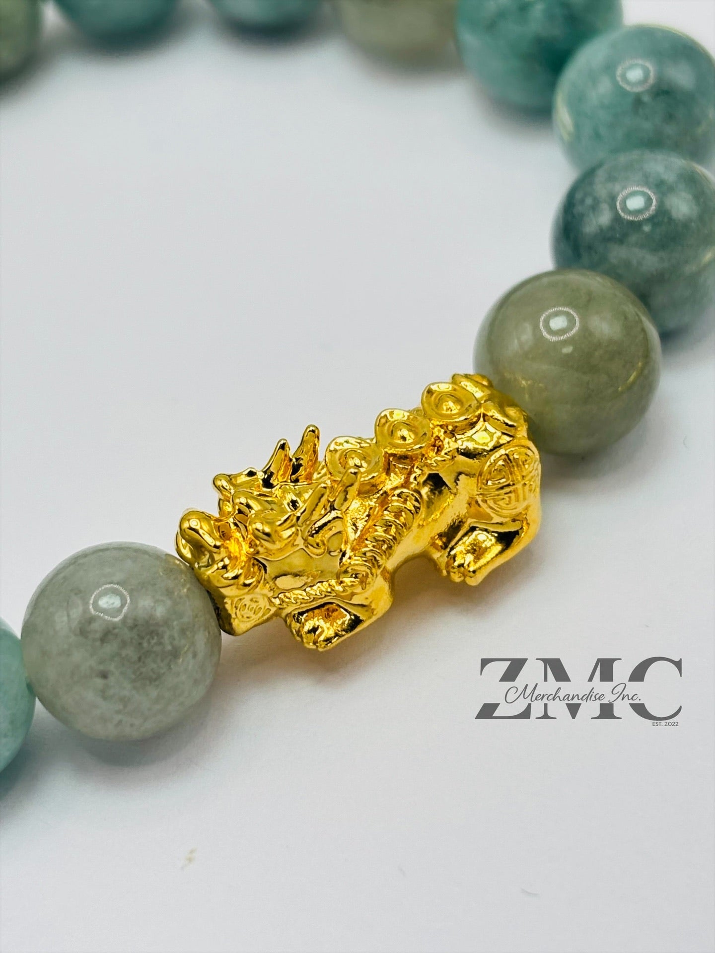18K Gold Lucky Piyao/ Pi Xiu  Bracelet Jade ( Hollow Empty Inside) Large