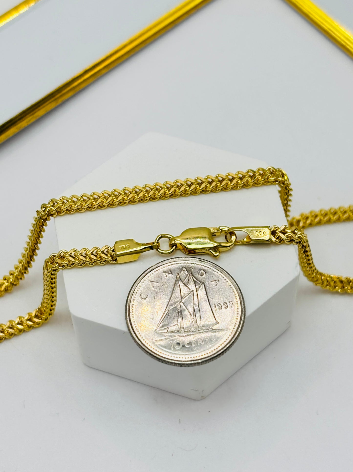 18K Gold Back to Back Cross Necklace