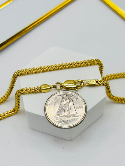 18K Gold Back to Back Cross Necklace