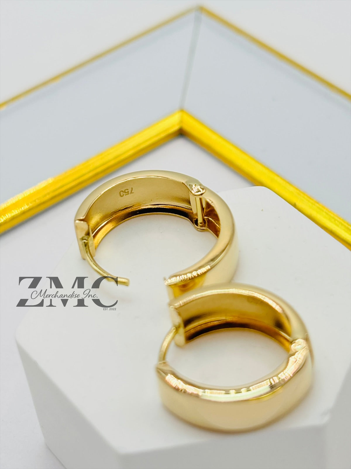 18K Gold Plain Loop Earrings