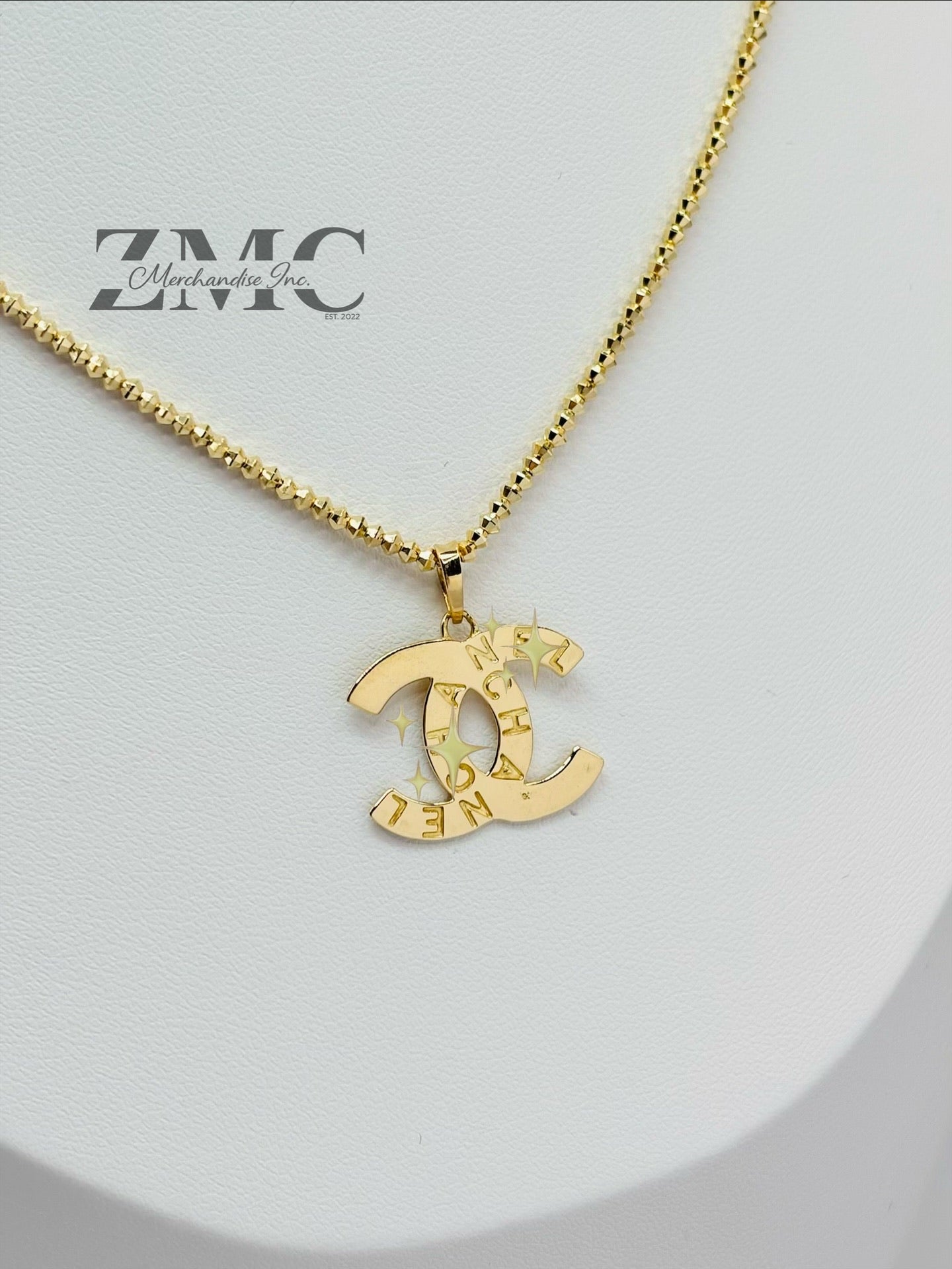 18K Gold Mirror C Necklace