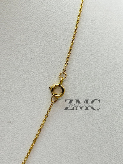 18K Gold Necklace with Heart Pendant (Chocker Adult/Kids)