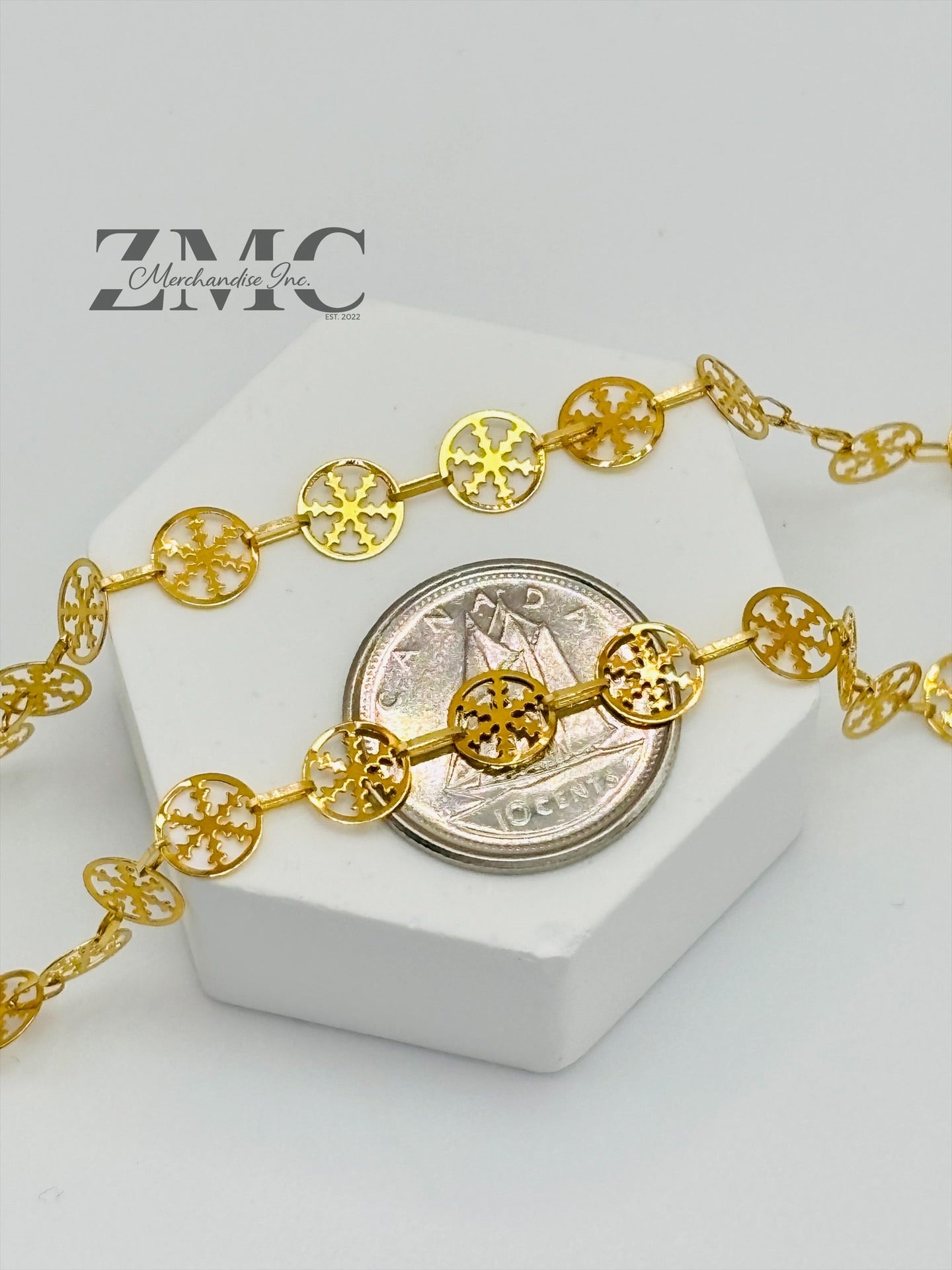 18K Gold Snow Flakes Necklace