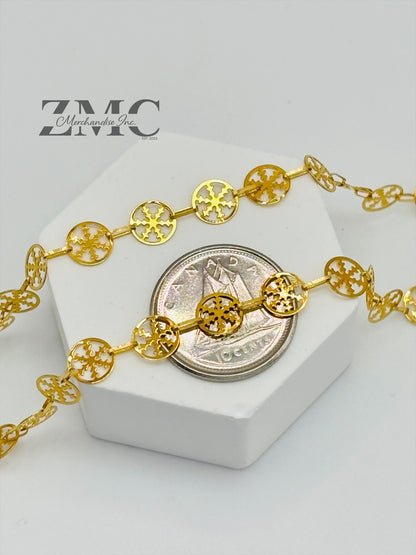 18K Gold Snow Flakes Necklace
