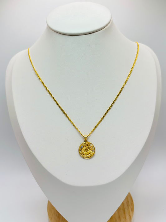 18k Gold Dragon Necklace