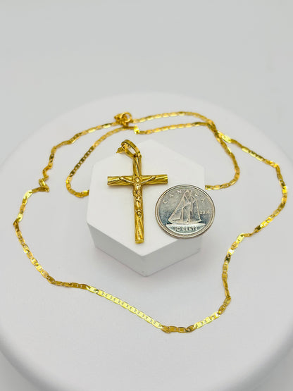 18K Gold Cross Necklace