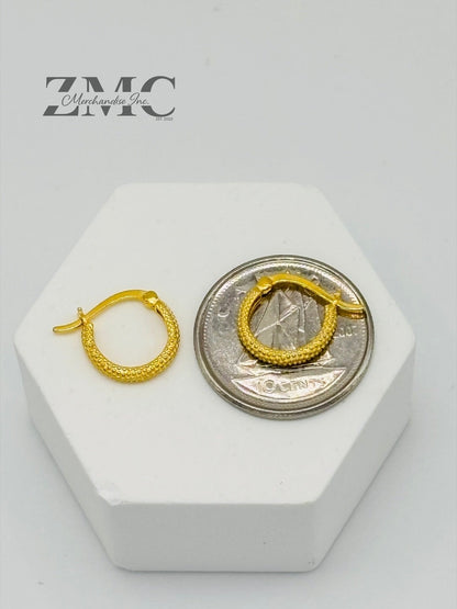 18K Gold Kids Huggies Loop Earrings