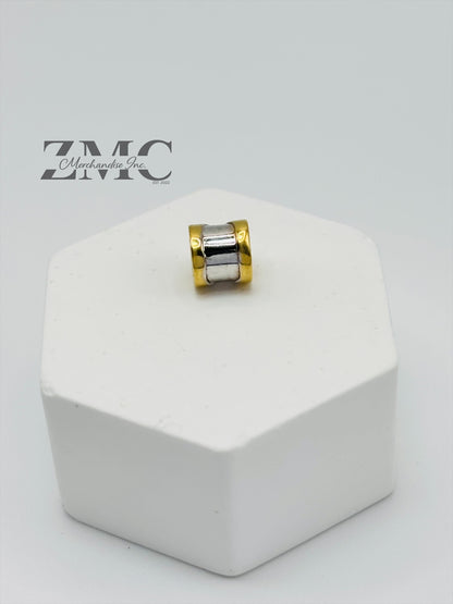 18K Gold Two-tone Barrel Pendant