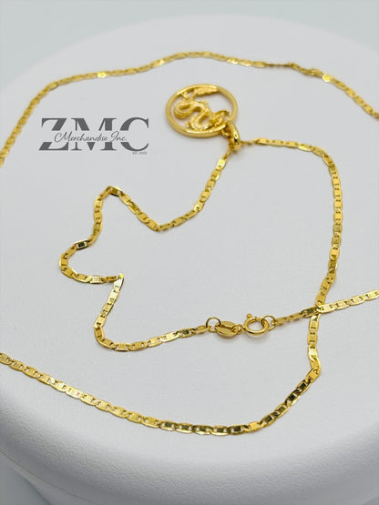18K Gold Circle Dragon Necklace