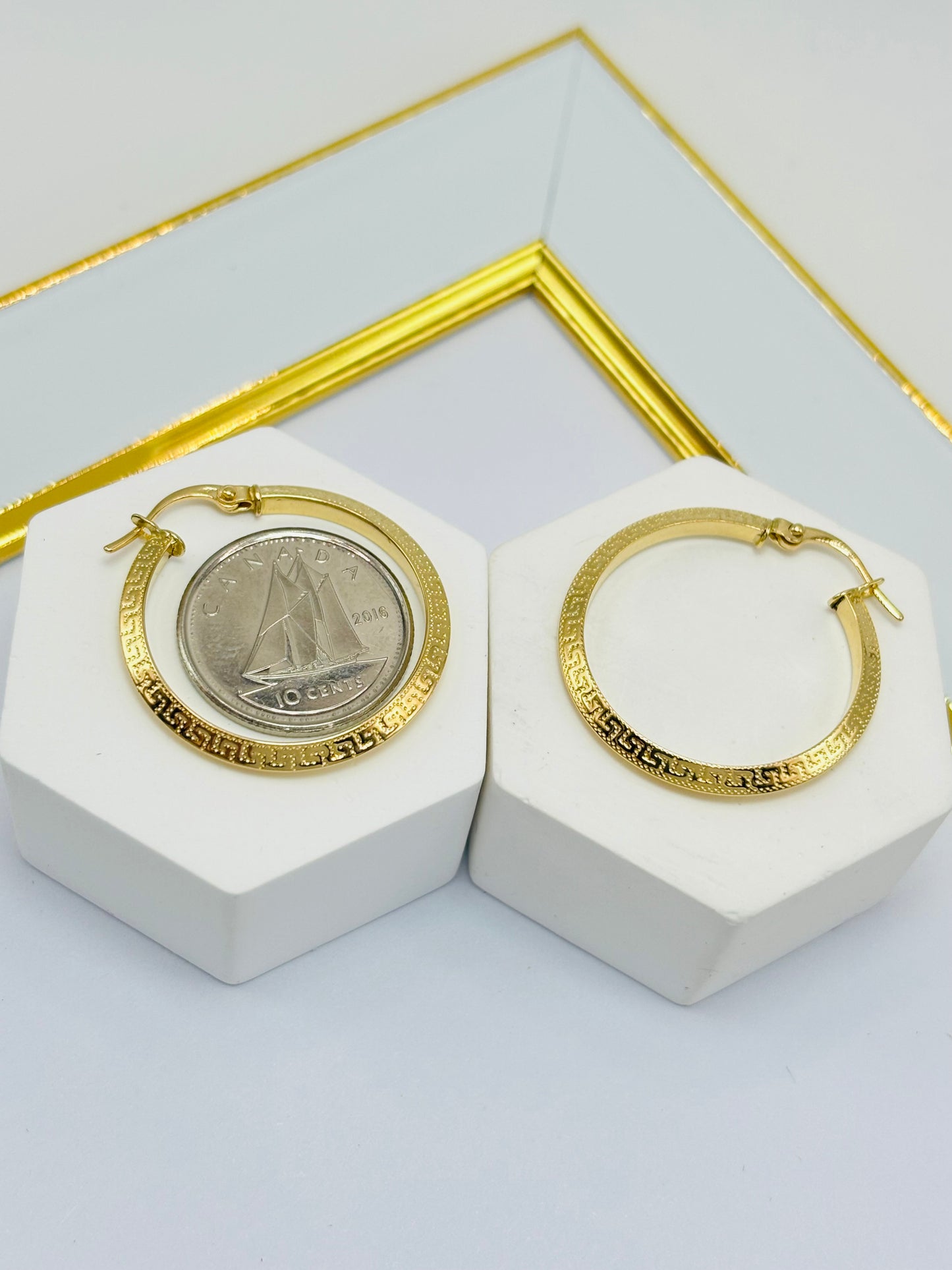 18K Gold Big Loop Earrings