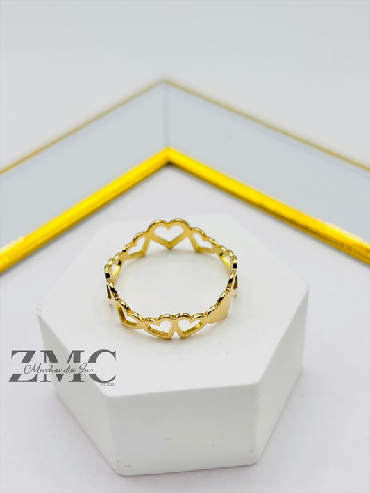 18K Gold Heart Ring