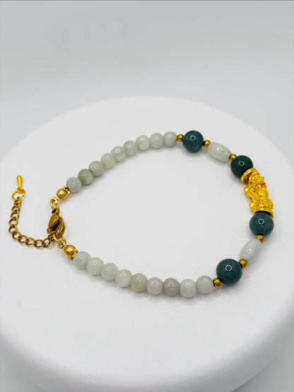 18K Gold Lucky Piyao/ Pi Xiu Jade Bracelet ( Hollow Empty Inside) MEDIUM PIYAO