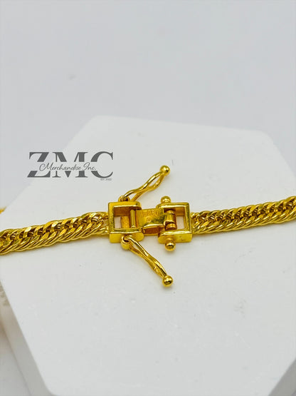 18K Gold Triple Lock Bracelet 2.5 mm