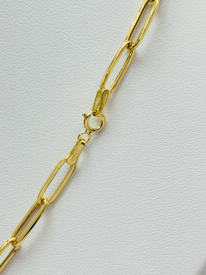 18K Gold Paperclip Chain 11 mm Link
