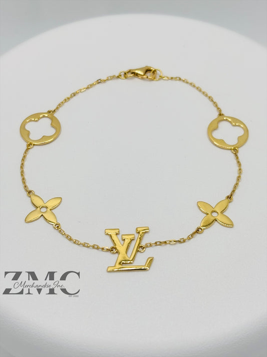 18K Gold L Blossom Bracelet