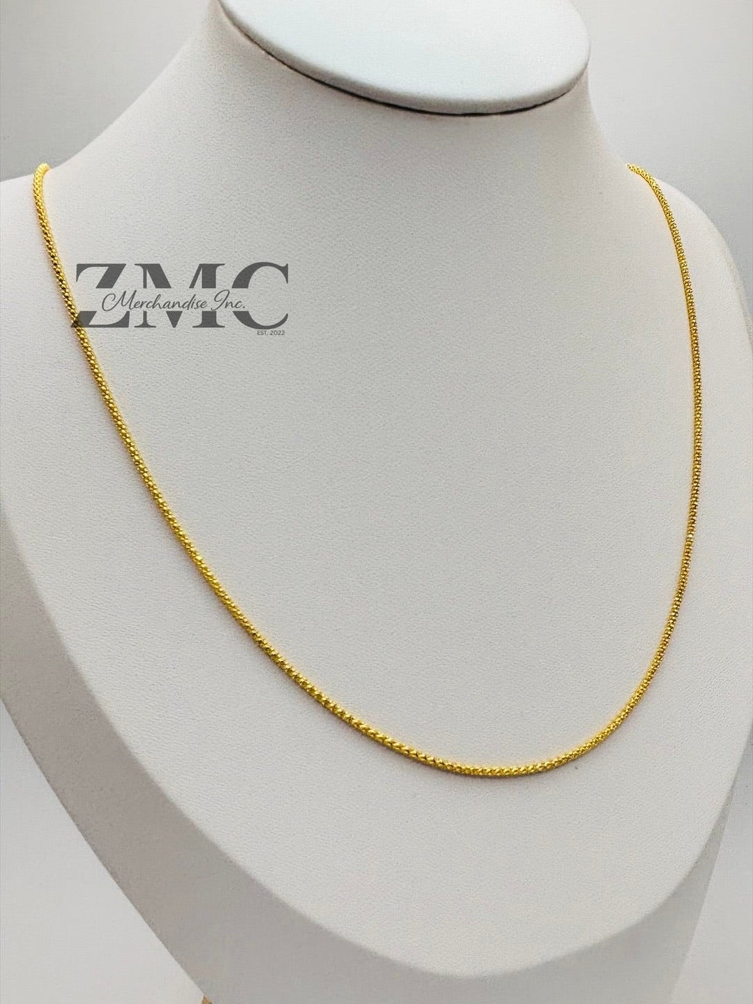 18K Gold Popcorn Chain