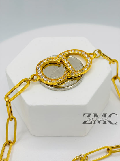 18K Gold Paperclip Bracelet