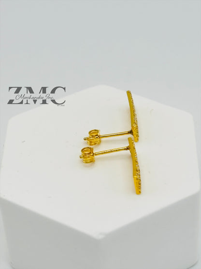 18K Gold F Moissanite Diamond Earrings