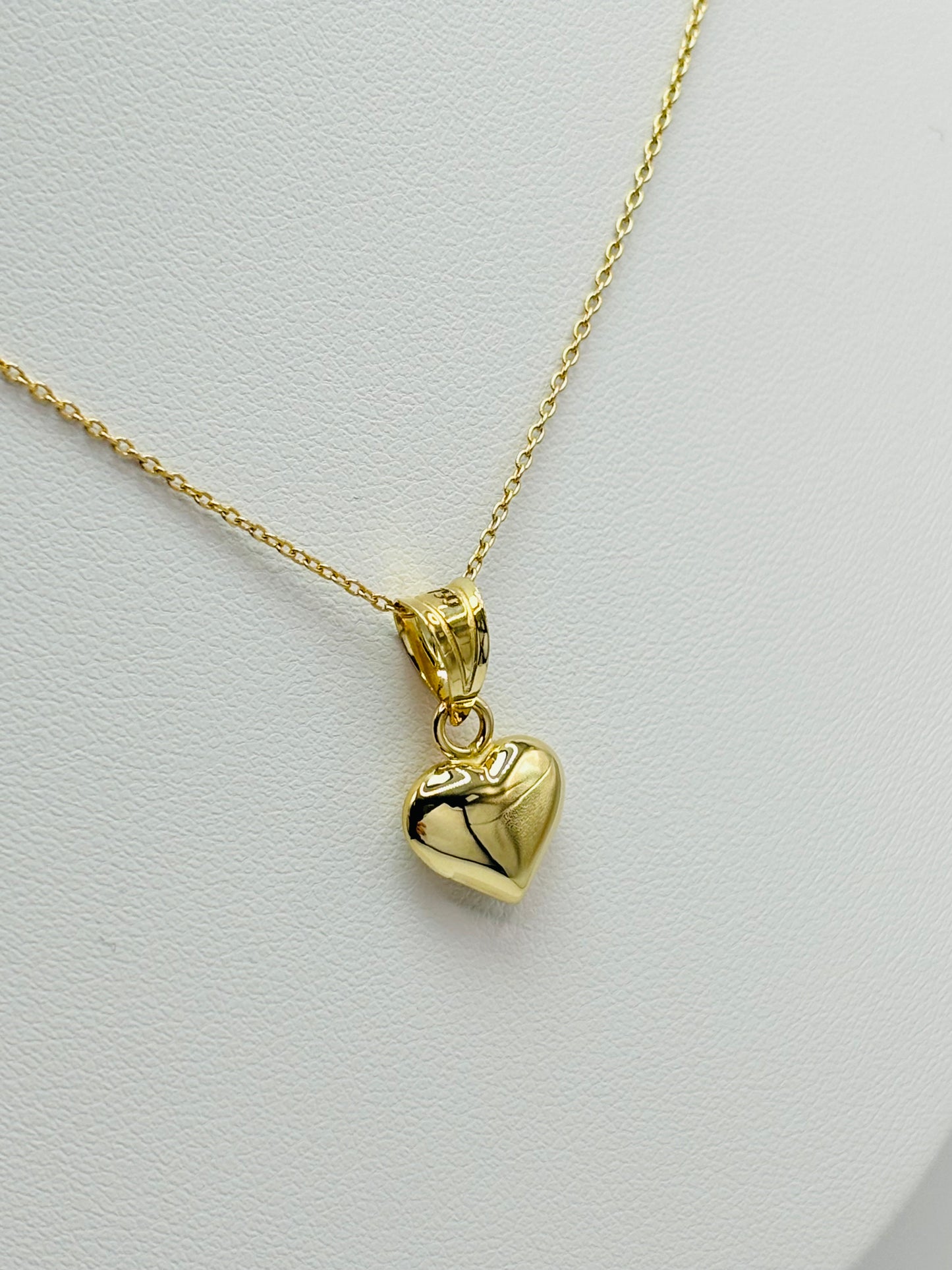 18K Gold Necklace with Heart Pendant (Chocker Adult/Kids)