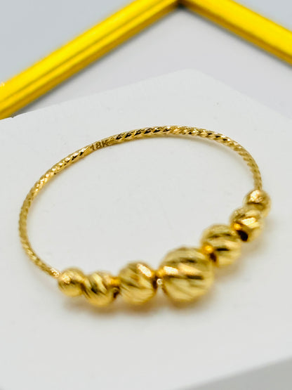 18K Gold Diamond Cut Ball Ring