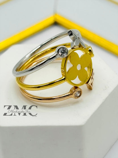 18K Gold Tri-Color Power Ring (Comfort Fit)