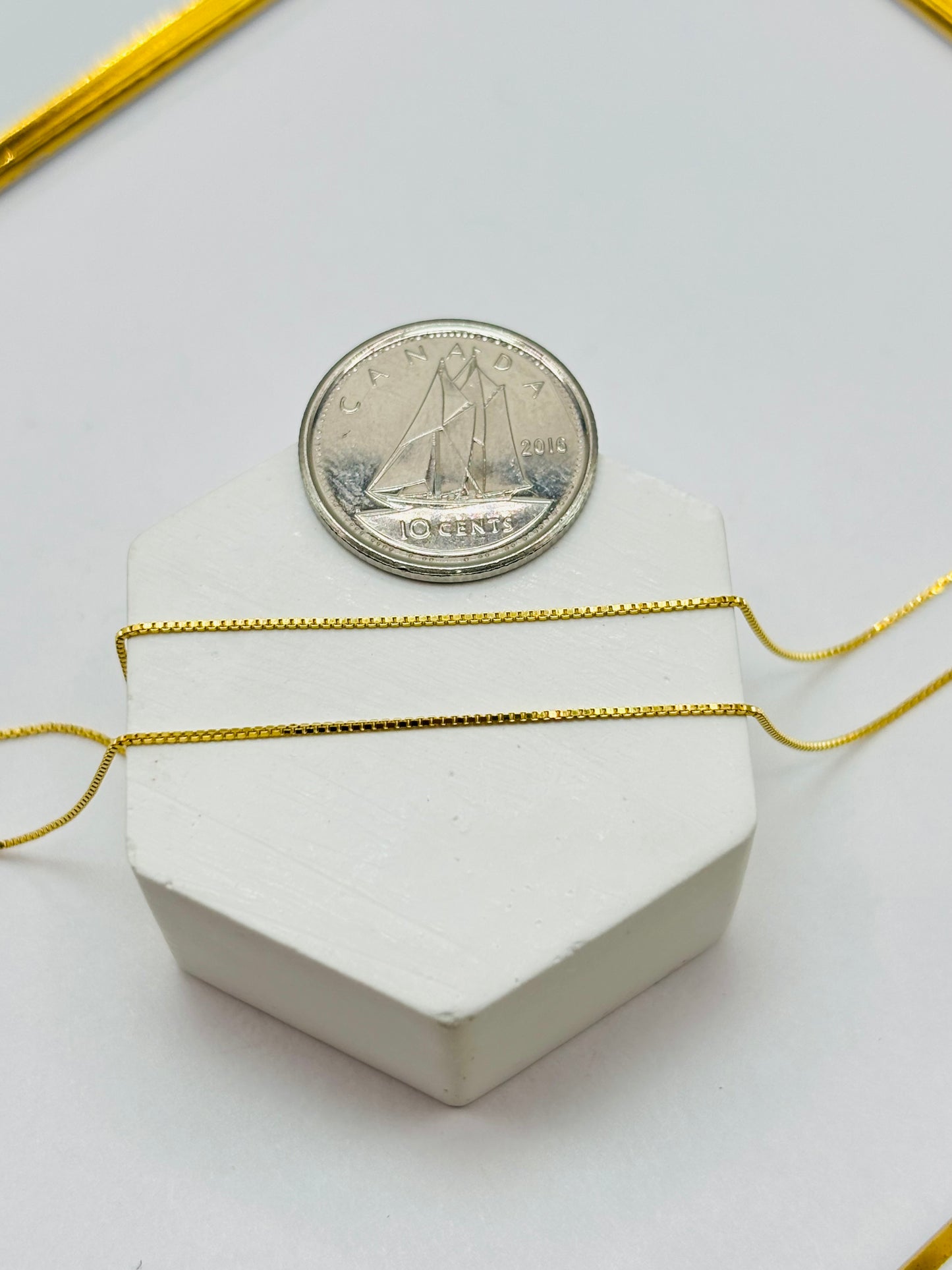 18K Gold Box Chain Adjustable