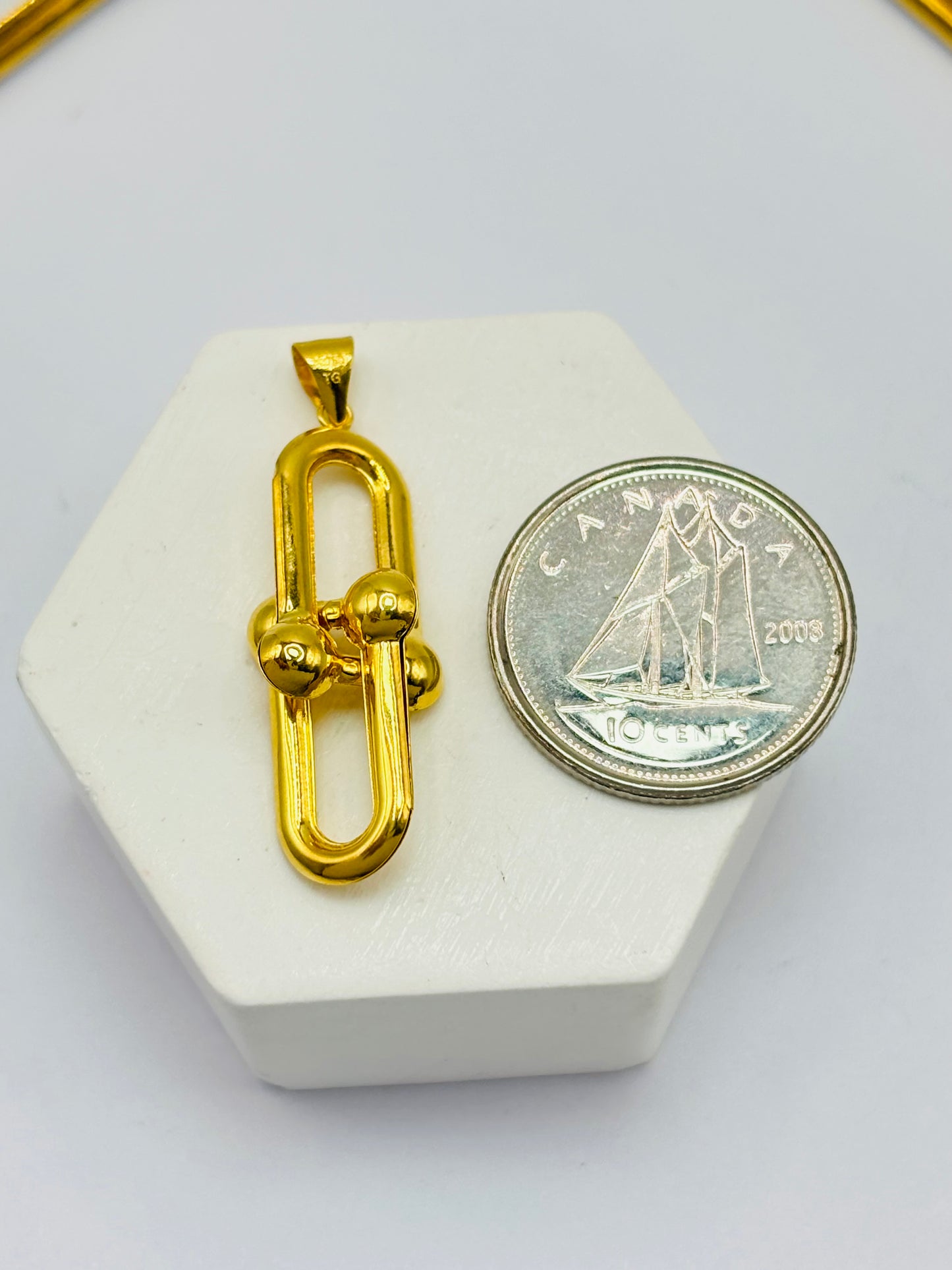 18K Gold Hardware Pendant