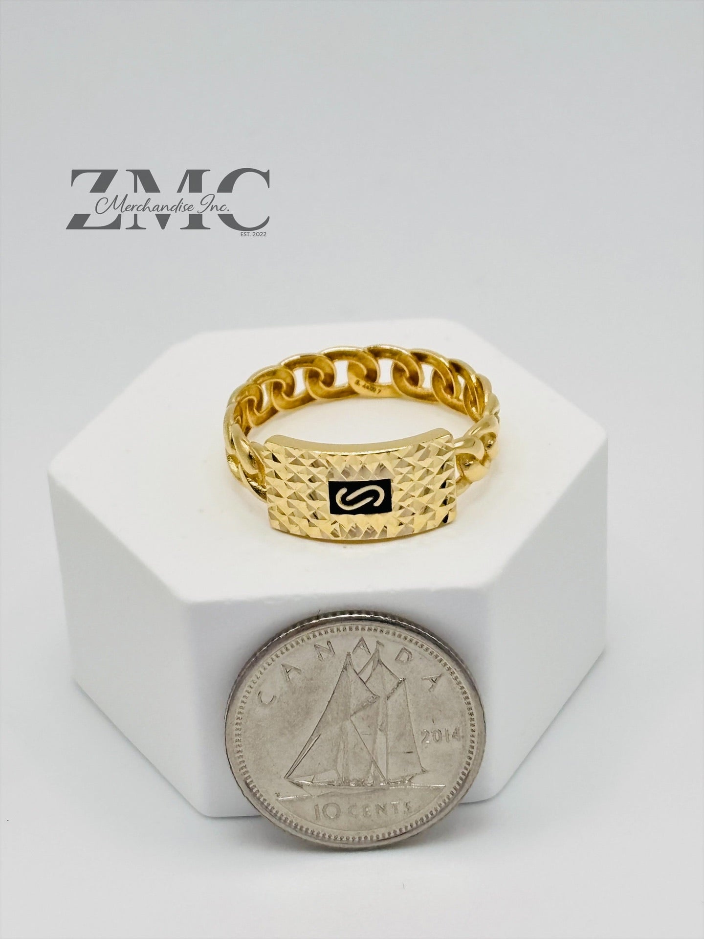 18K Gold M Cadena Ring