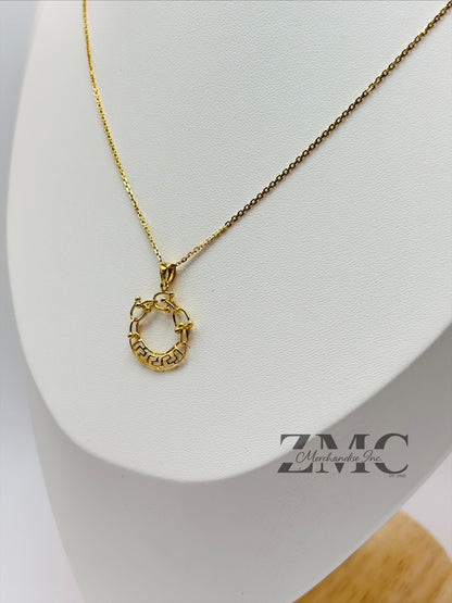 18K Gold Circle Hardware Necklace