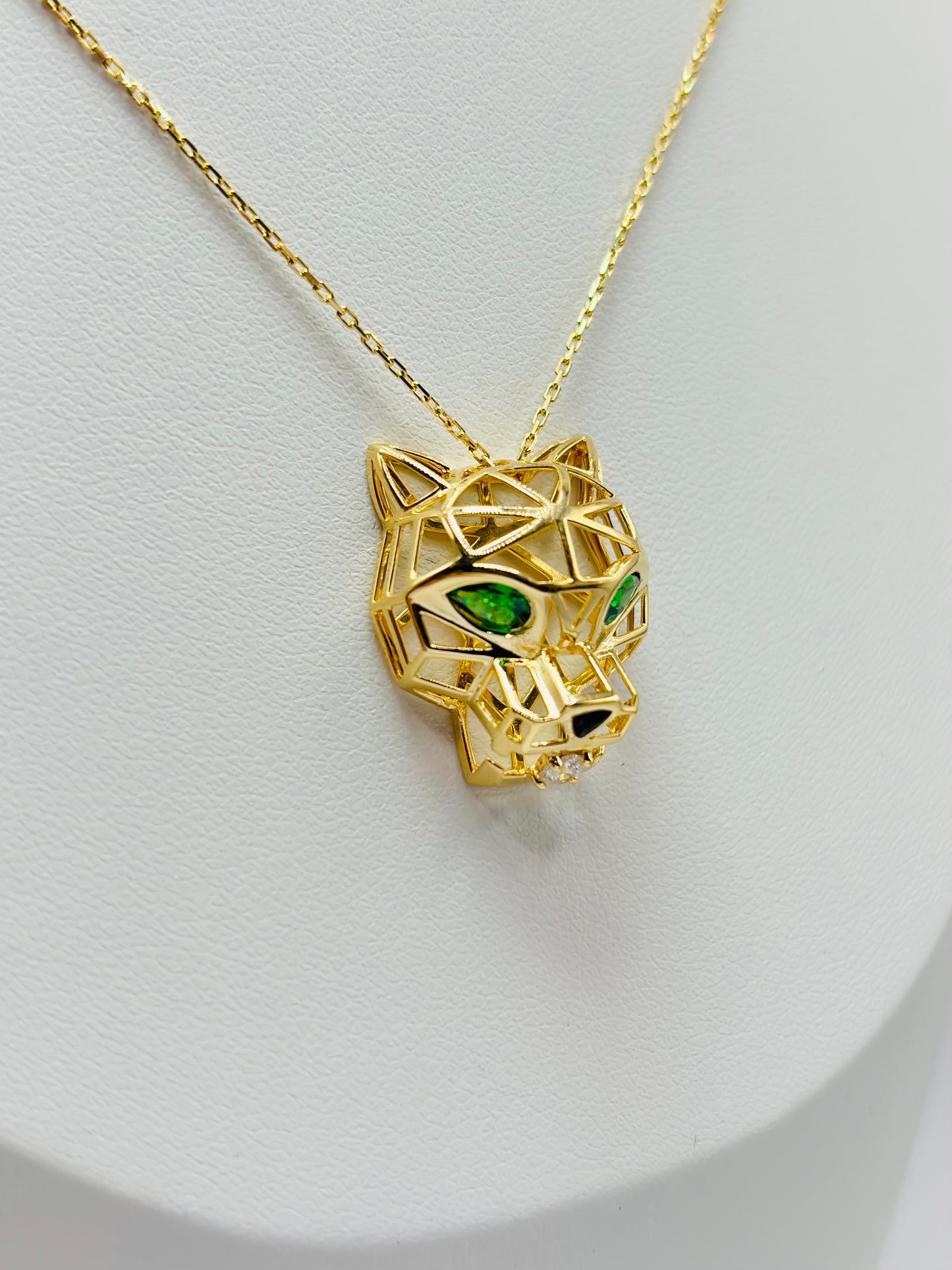 18K Gold Attached Big Panther Necklace