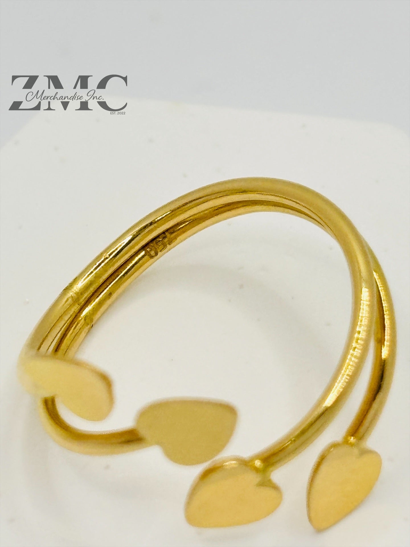 18K Gold Spiral Heart Ring