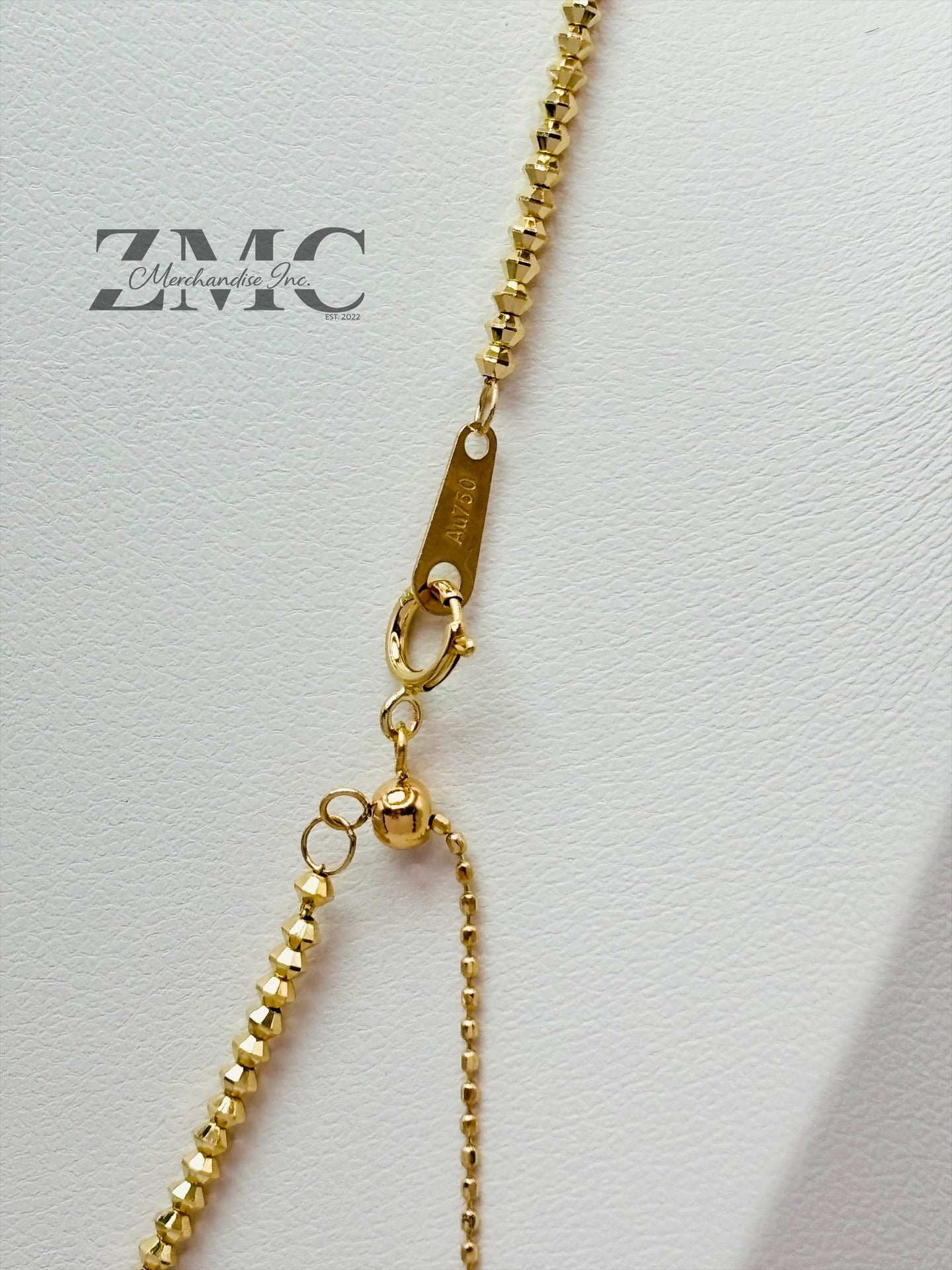 18K Gold Mirror Ball Slider Chain