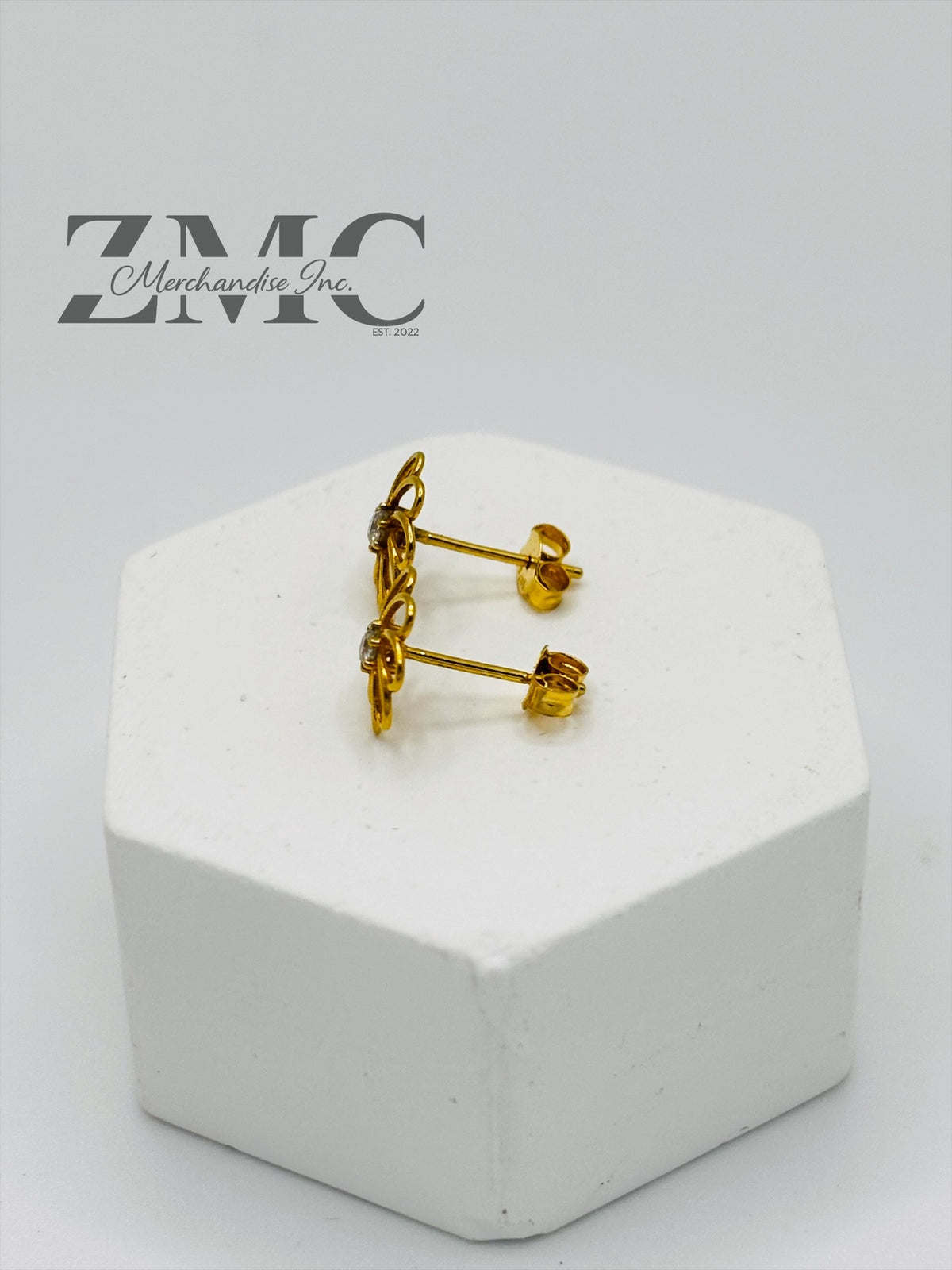 18K Gold Flower Moissanite Diamond Earrings