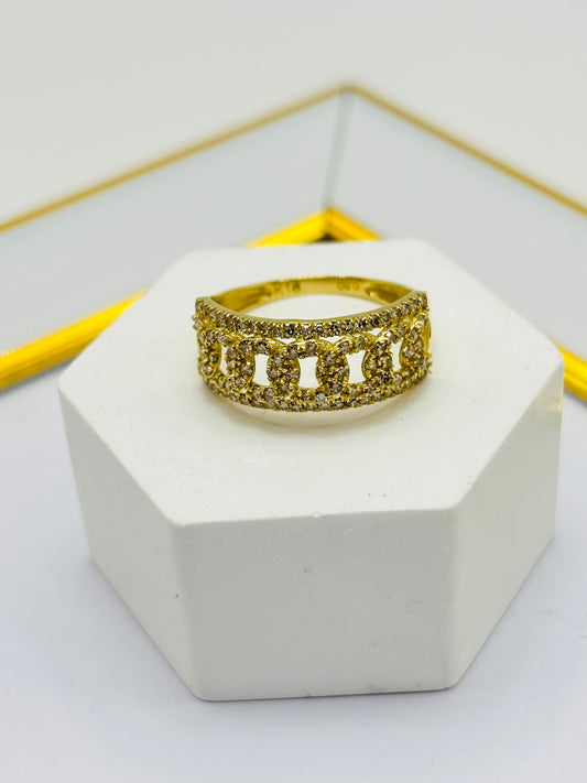 K18 Japan Gold Cadena Natural Diamond Ring 0.50 carat