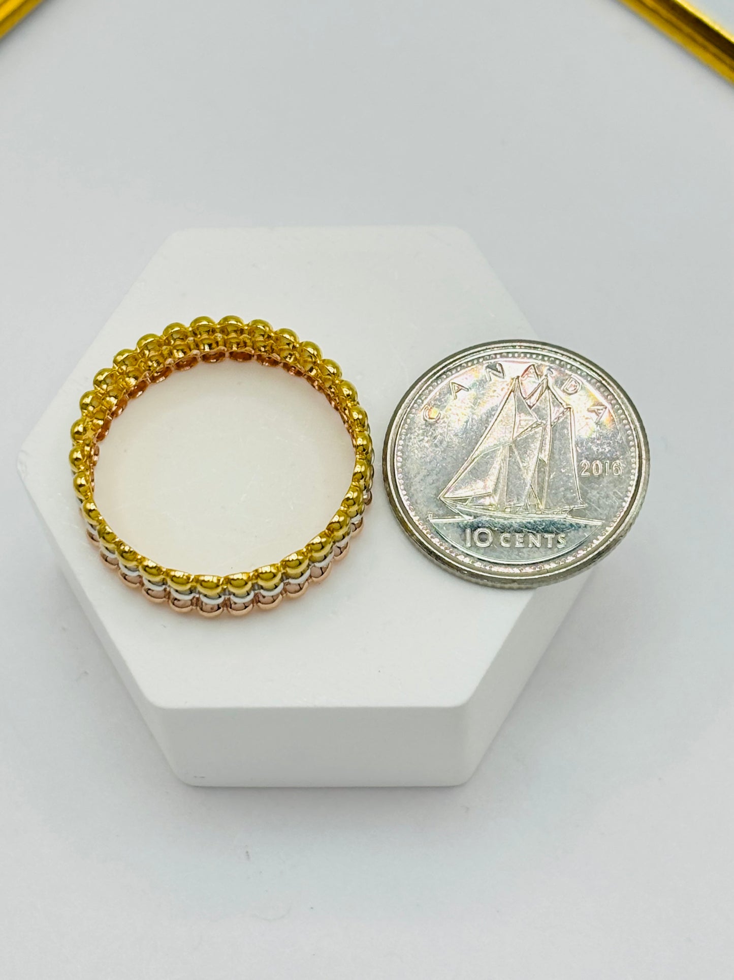 18K Gold Tri-Color Ring