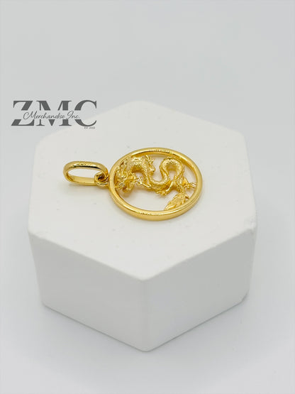 18K Gold Dragon Pendant