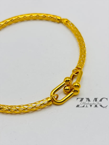 18K Gold Hardware Bangle Bracelet