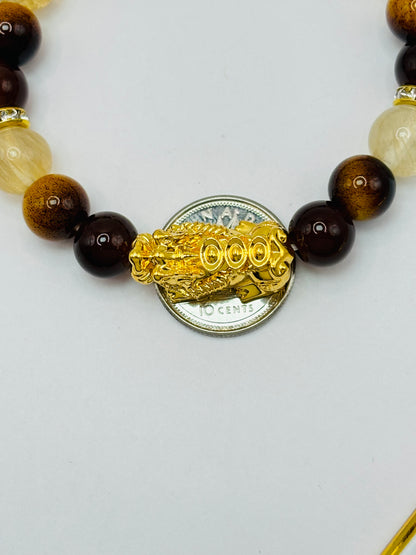 18K Gold  Lucky Piyao/ Pi Xiu Tiger Eye  ( Hollow Empty Inside) Large Size