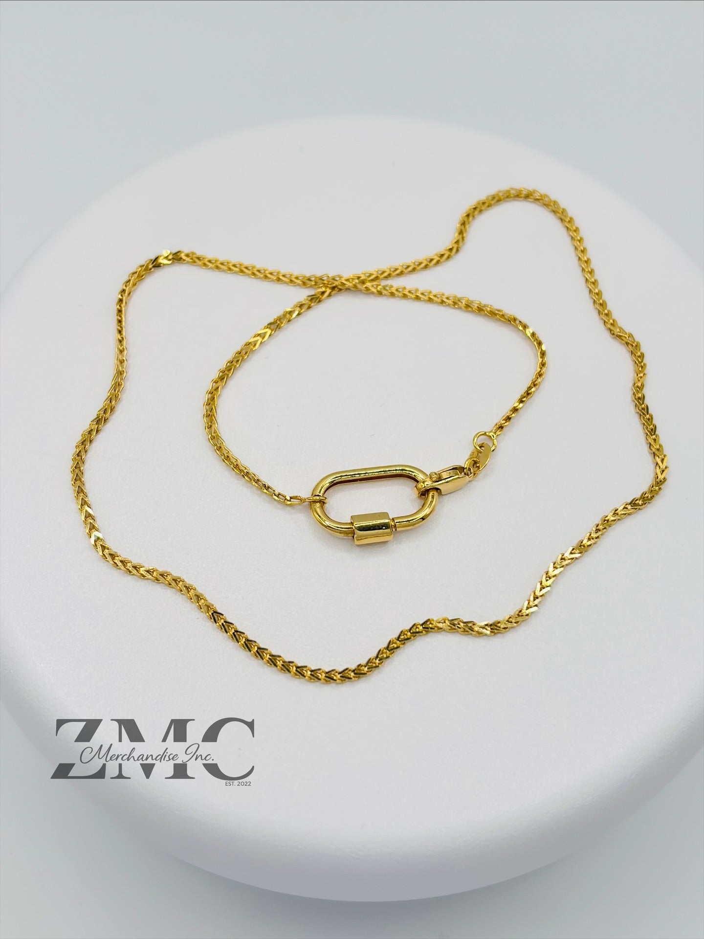 18K Gold Carabiner Necklace