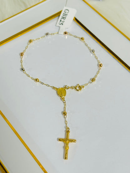 18K Gold Rosary Bracelet