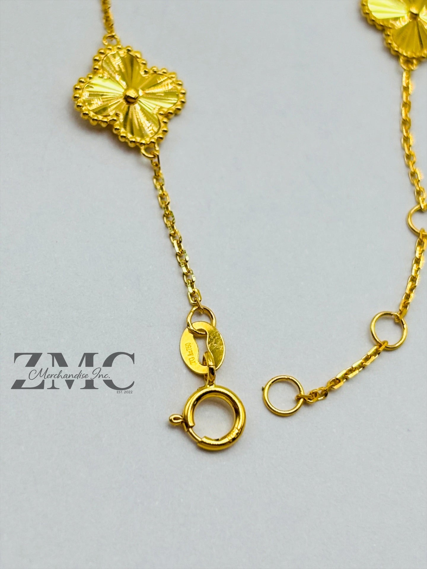 18K Gold Clover Bracelet 10mm