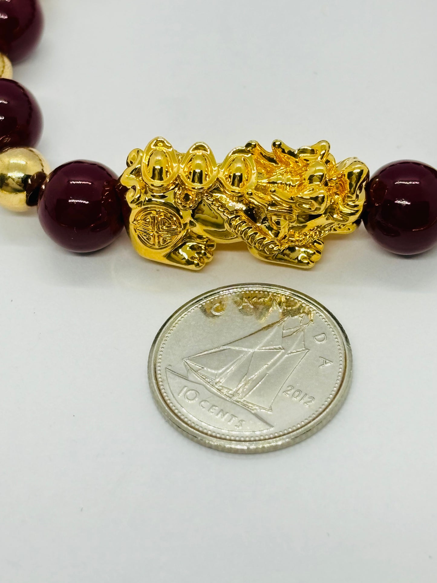 18K Gold  Lucky Piyao/ Pi Xiu Bracelet Red Gold ( Hollow Empty Inside) Extra Large Size