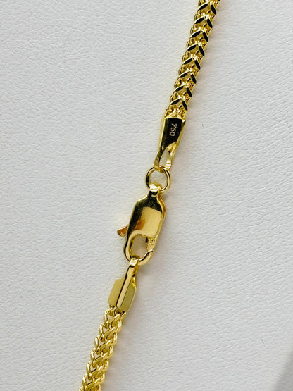 18K Gold Back to Back Cross Necklace